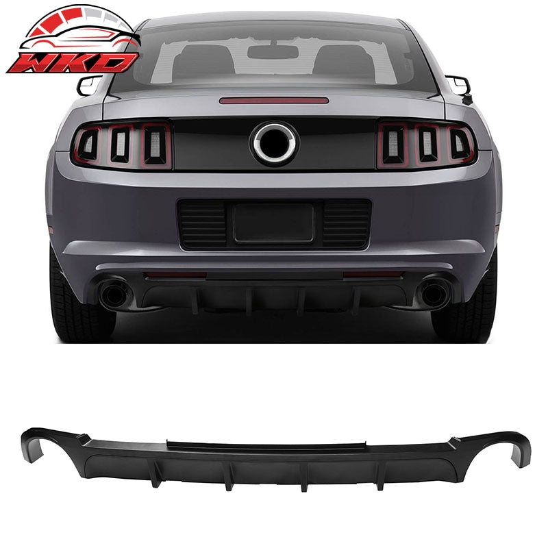 Wholesale 13-14 Ford Mustang V6 GT Matte Black PP Rear Diffuser Lip W/ V1 Style Fin
