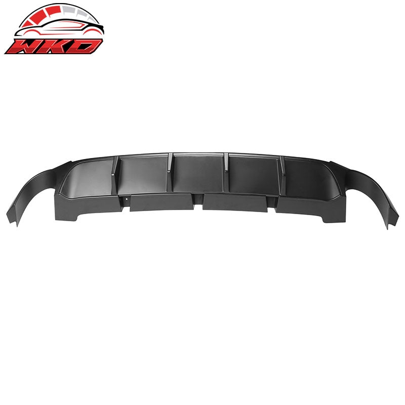 Fits 13-14 Ford Mustang V6 GT Matte Black PP Rear Diffuser Lip W/ V2 Style Fin