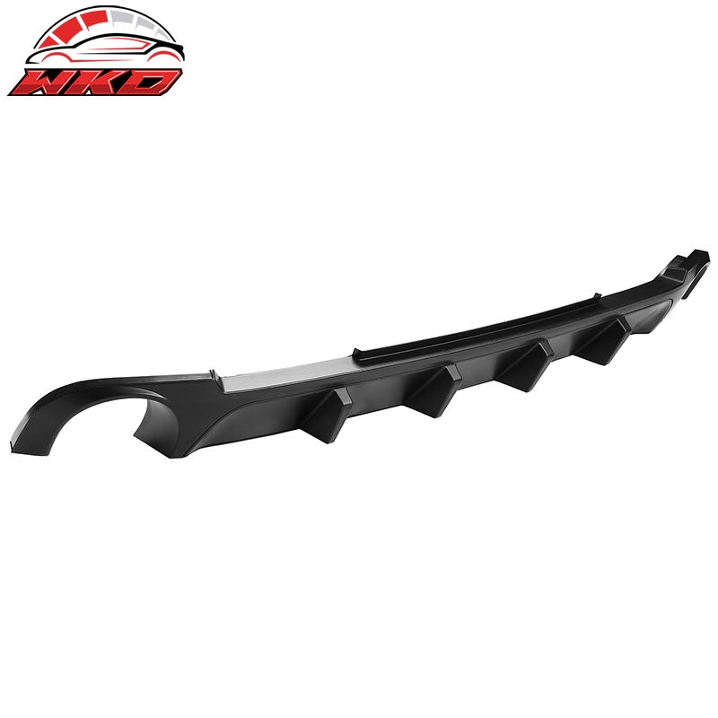 Fits 13-14 Ford Mustang V6 GT Matte Black PP Rear Diffuser Lip W/ V2 Style Fin