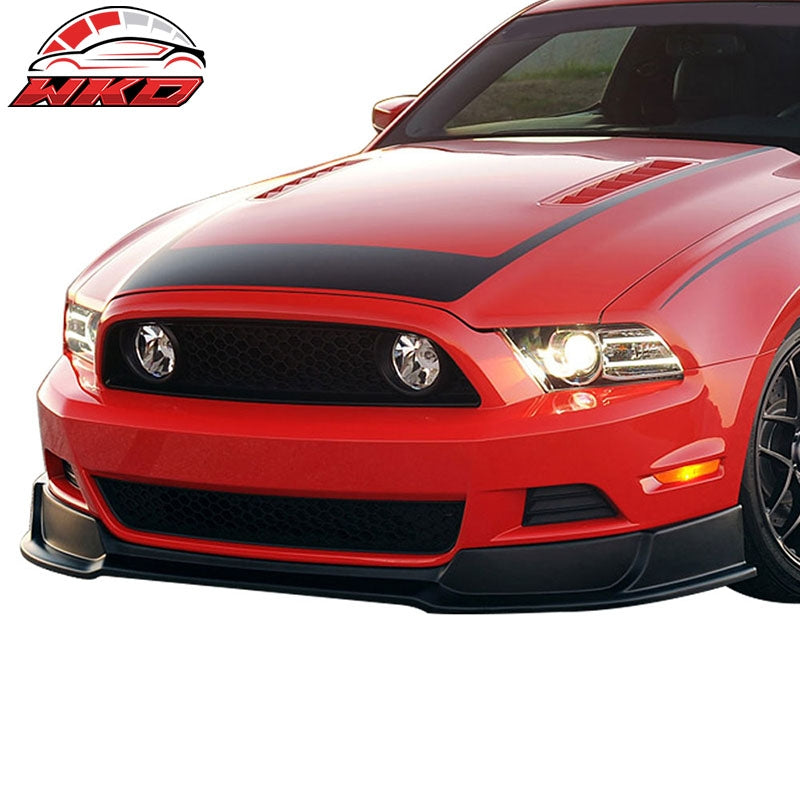 Fits 13-14 Ford Mustang V6 & GT Unpainted Black Front Bumper Lip Spoiler Kit PU