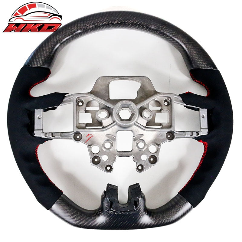 Fits 18-23 Ford Mustang V7 Style Steering Wheel Hiramitsu Carbon Fiber+Alcantara