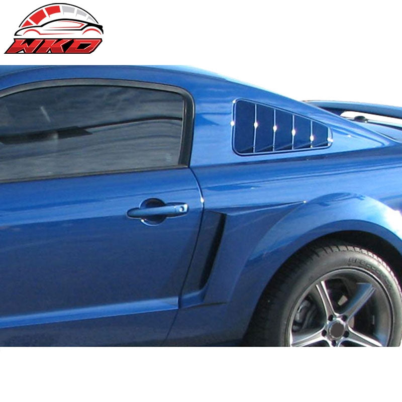 Fits 05-09 Ford Mustang V6 OE Style Side Quarter Window Louver Cover Unpainted
