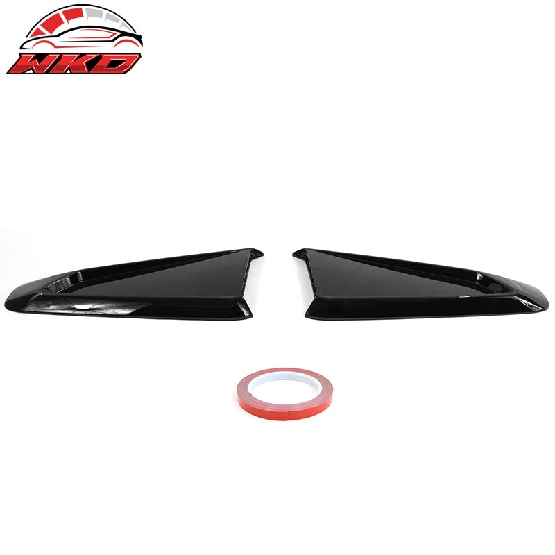 Fits 10-14 Ford Mustang IKON Style Side Quarter Window Louver Cover Gloss Black