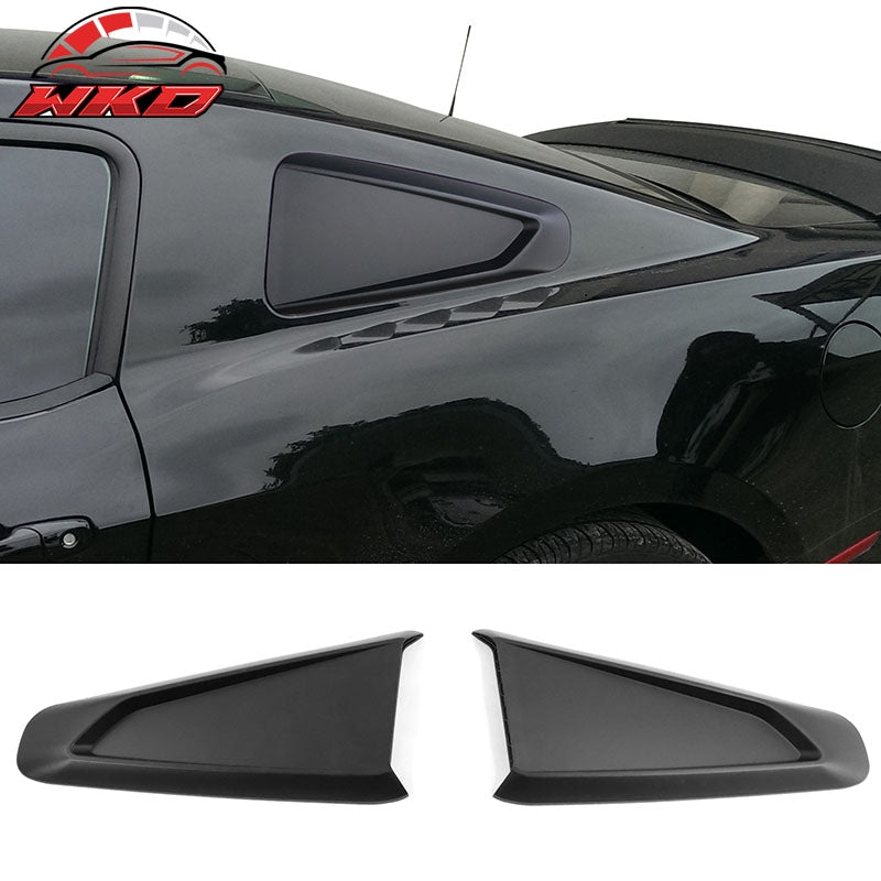 Fits 10-14 Ford Mustang IKON Style Side Quarter Window Louver Cover Matte Black