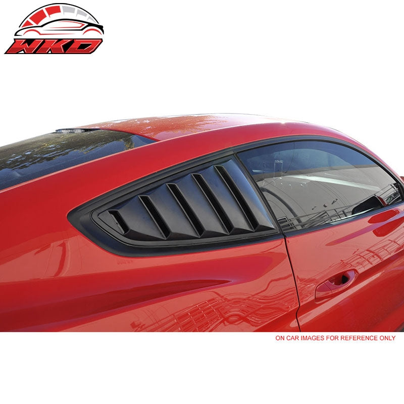 Fits 15-23 Ford Mustang OE Style Side Quarter Window Louver Cover Gloss Black