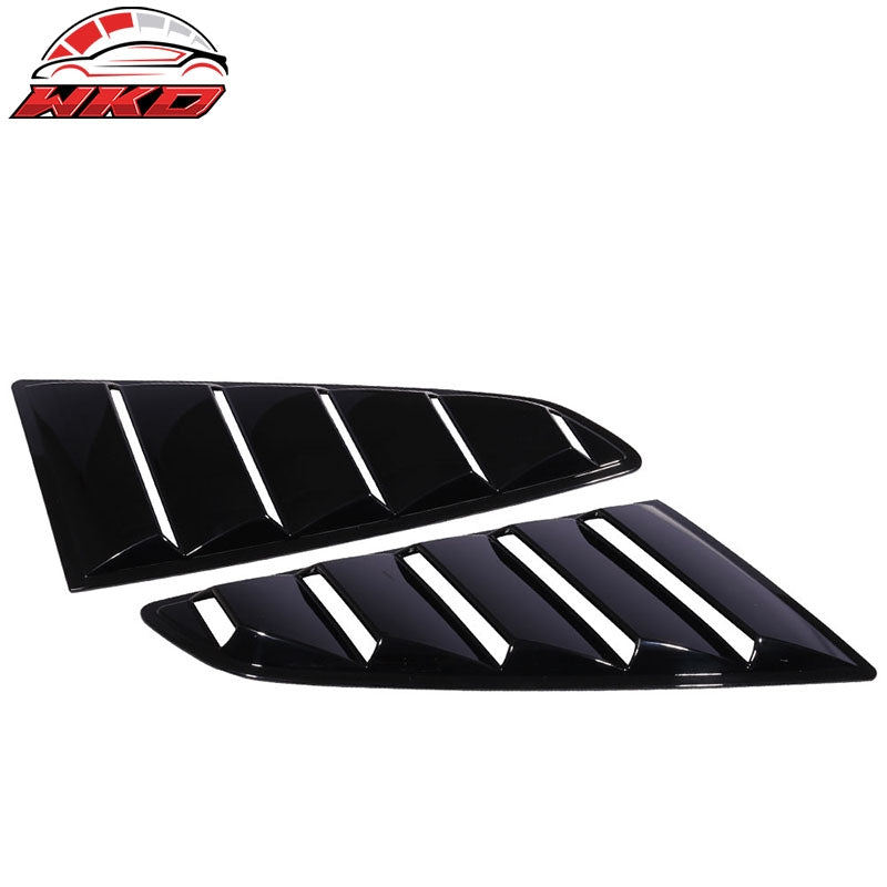 Fits 15-23 Ford Mustang OE Style Side Quarter Window Louver Cover Gloss Black