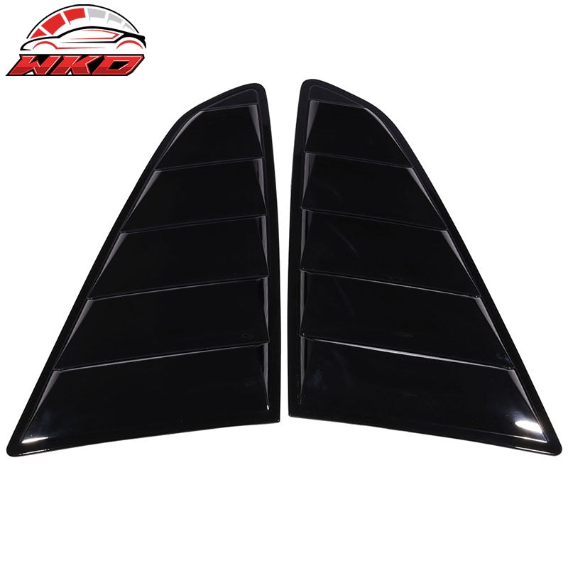 Fits 15-23 Ford Mustang OE Style Side Quarter Window Louver Cover Gloss Black