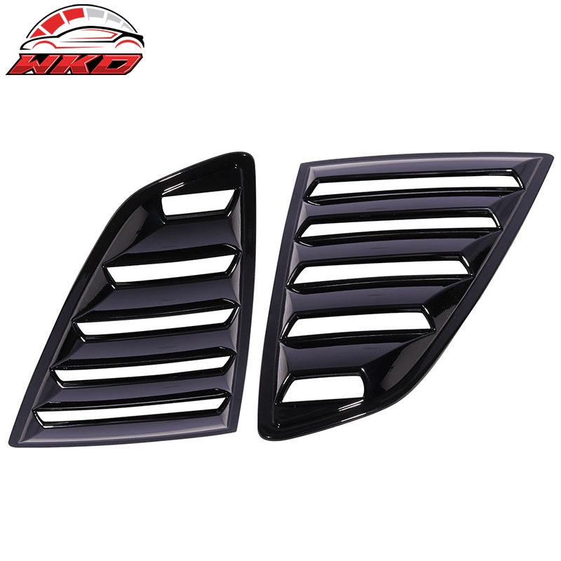 Fits 15-23 Ford Mustang OE Style Side Quarter Window Louver Cover Gloss Black