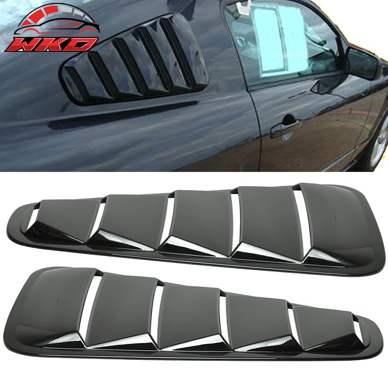 For 05-09 Ford Mustang OE Style Quarter Window Louver Gloss Black