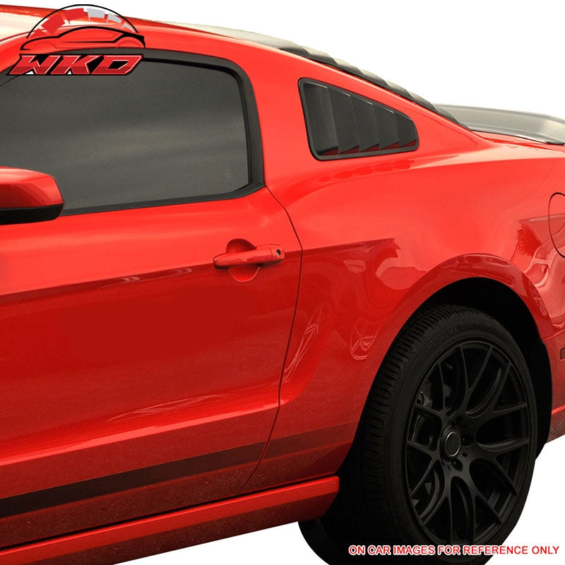 Fits 10-14 Ford Mustang OE Style Side Quarter Window Louvers Cover Gloss Black