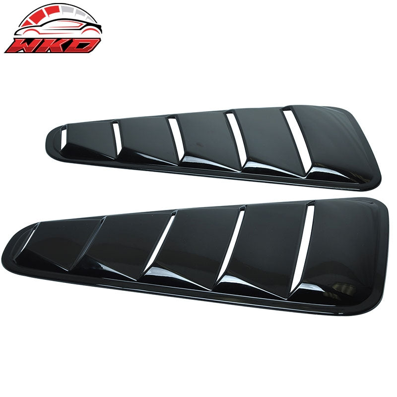 Fits 10-14 Ford Mustang OE Style Side Quarter Window Louvers Cover Gloss Black