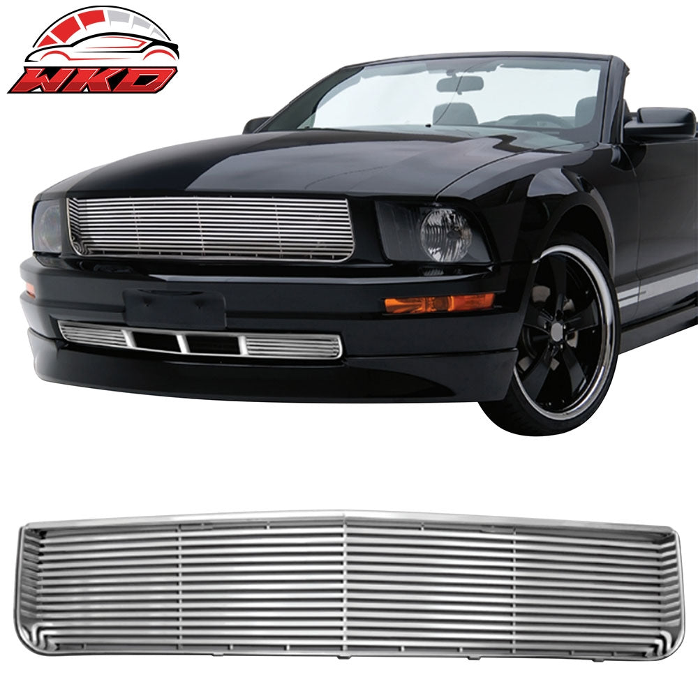 Wholesale 05-09 Ford Mustang V6 Billet Style Chrome ABS Front Insert Upper Mesh Grille