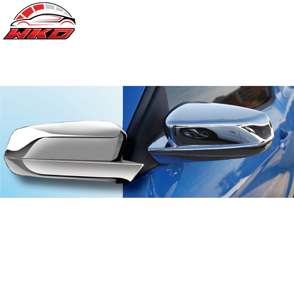 Fits 10-14 Ford Mustang 2PCS Side Rearview Mirror Cover Cap Replacement Chrome