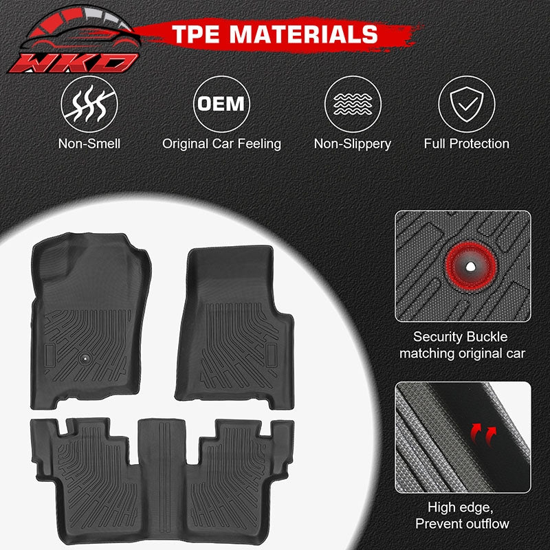 Fits 04-10 Ford Ranger Super Cab 2DR Anti-Slip Floor Mats All Weather TPE Carpet
