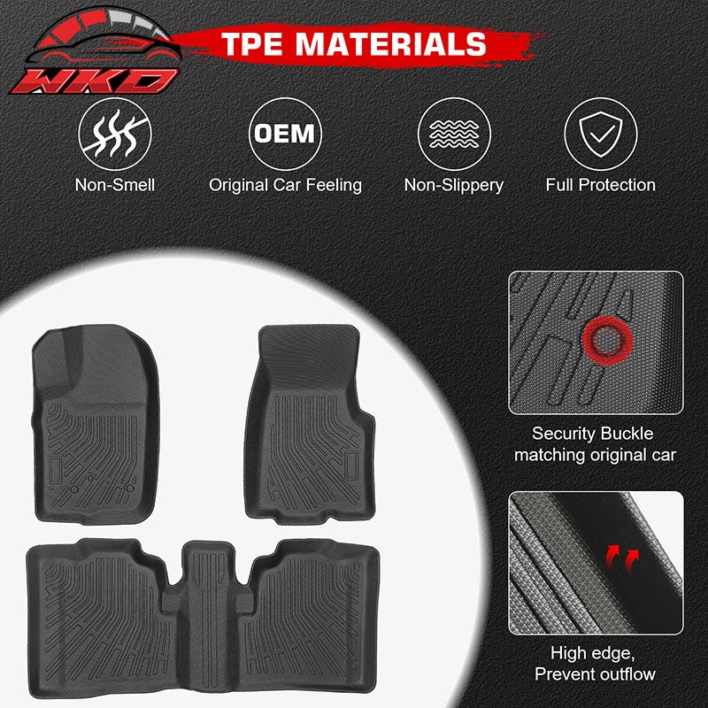 Fits 1998-2003 Ford Ranger SuperCab Anti-Slip Floor Mats All Weather TPE Carpets