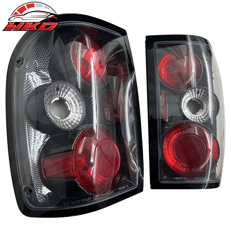 Fits 1993-1997 Ford Ranger Tail Lights Left Right Rear Lamps Black Housing Pair