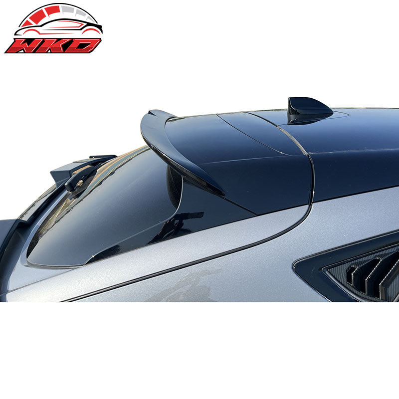 Fits 21-26 Ford Mustang Mach-E Rear Roof Window Spoiler Wing Kit ABS Gloss Black