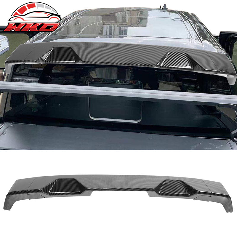 Fit 09-14 Ford F-150 Carbon Fiber Print IKON Roof Spoiler ABS