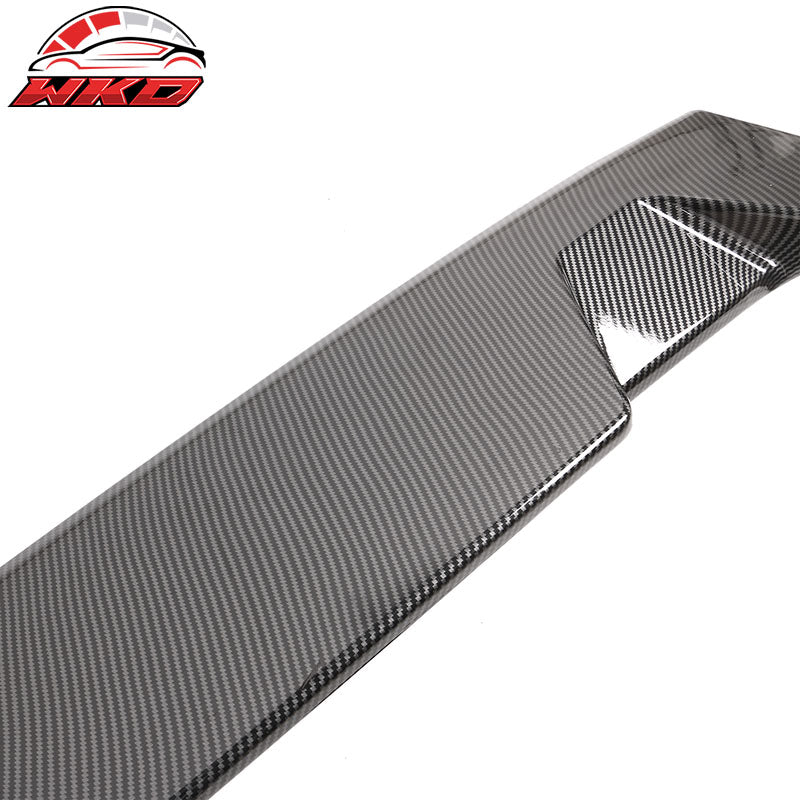 Fit 09-14 Ford F-150 Carbon Fiber Print IKON Roof Spoiler ABS