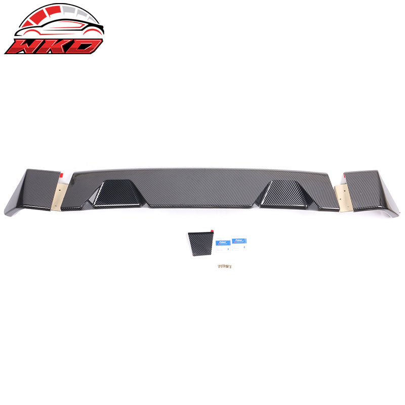 Fit 09-14 Ford F-150 Carbon Fiber Print IKON Roof Spoiler ABS