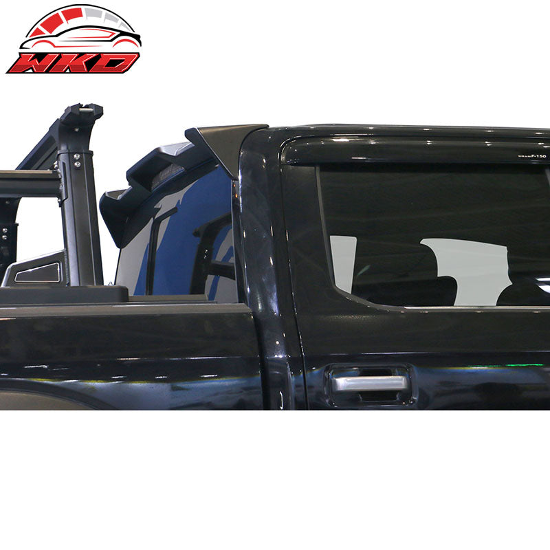Fits 15-20 Ford F-150 All Cab & Bed Size Matte Black IKON Style Roof Spoiler ABS