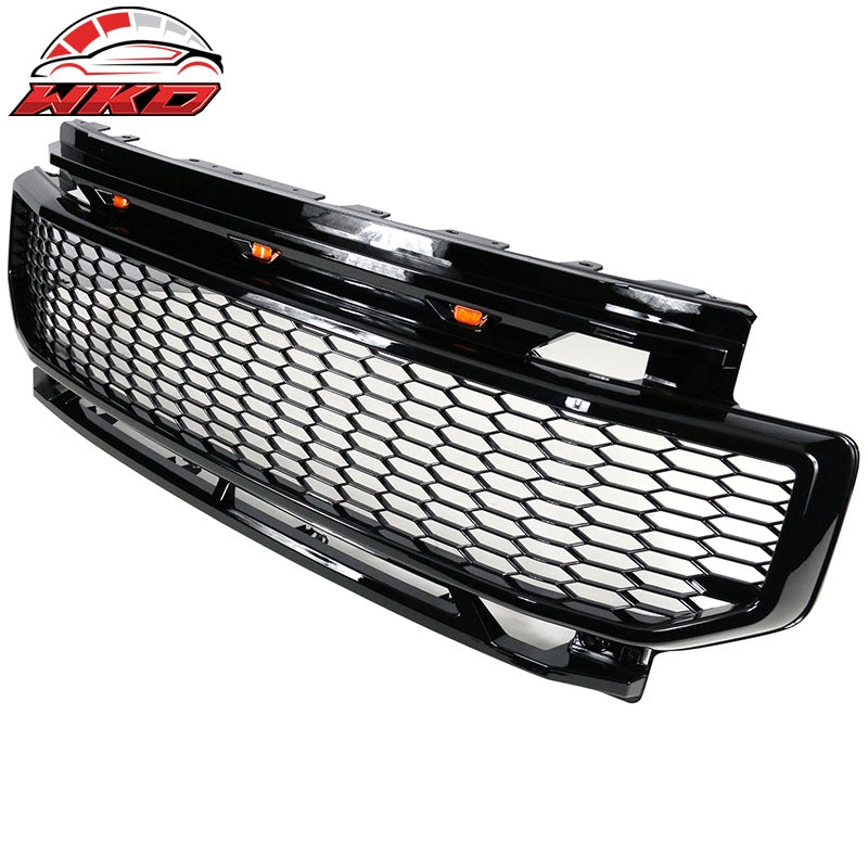 Fit 20-22 Ford F250 F350 F450 Super Duty R Style Front Bumper Grille Gloss Black