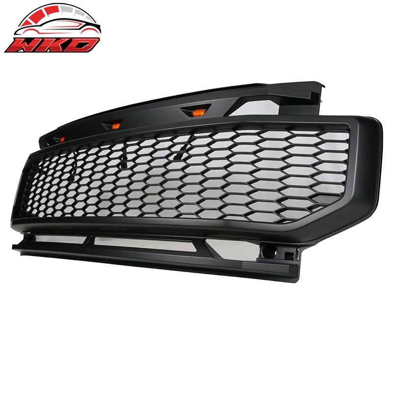 Fit 20-22 Ford F250 F350 F450 Super Duty R Style Front Bumper Grille Matte Black