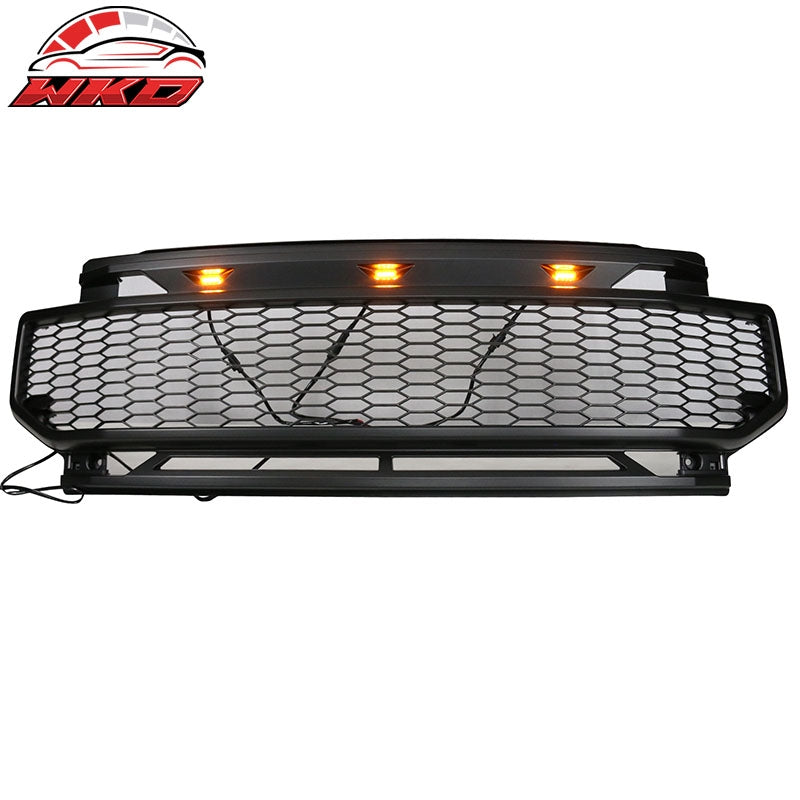 Fit 20-22 Ford F250 F350 F450 Super Duty R Style Front Bumper Grille Matte Black