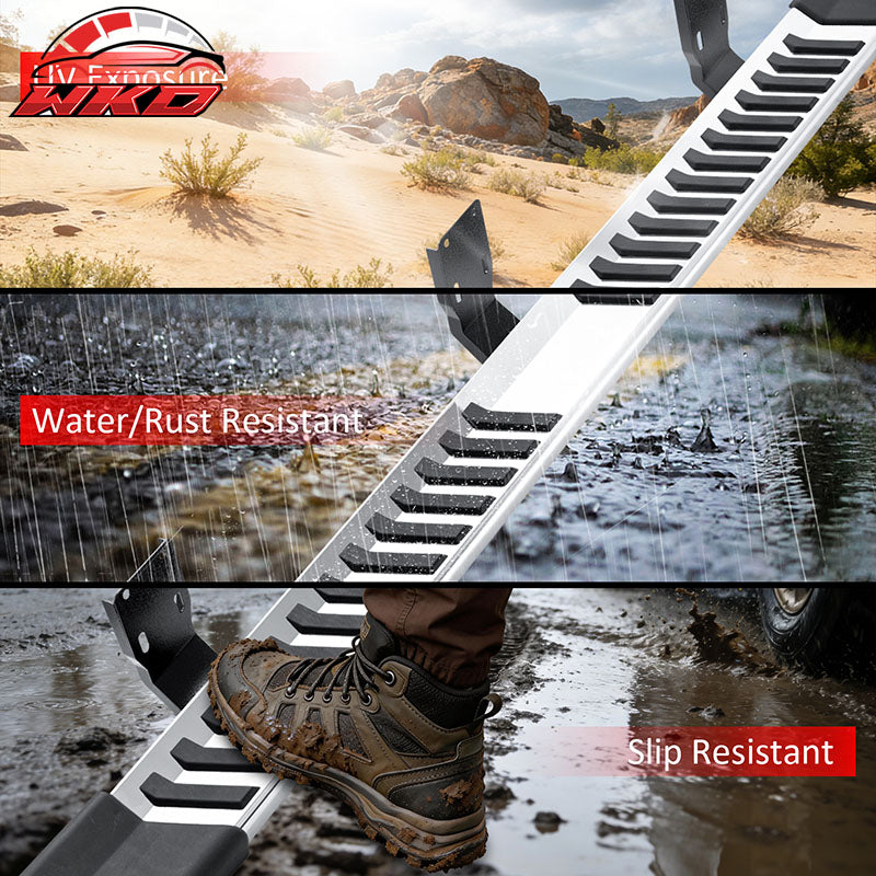 Fits 99-16 Ford F250-F550 Super Duty Crew Cab 6" V Running Board Step Bar Silver