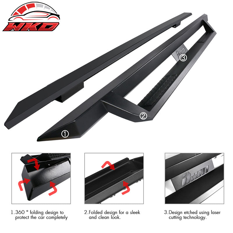 Fits 99-16 Ford F250 F350 Superduty Crew Cab IKON V1 Style Running Boards Black
