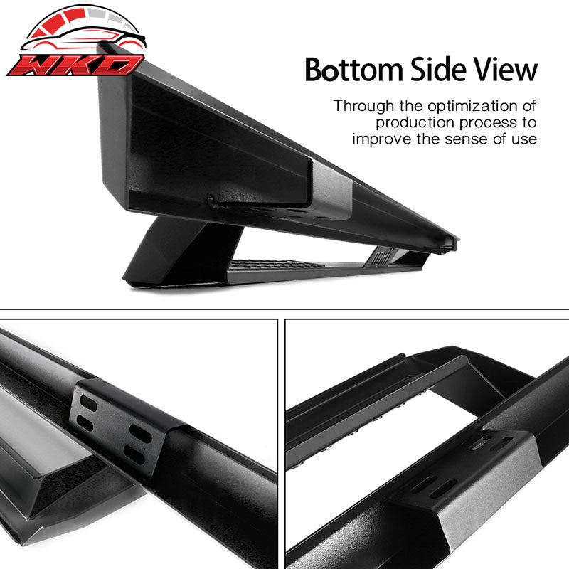 Fits 99-16 Ford F250 F350 Superduty Crew Cab IKON V1 Style Running Boards Black