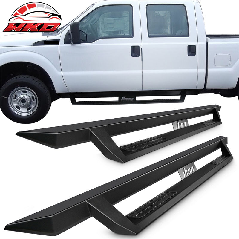 Fits 99-16 Ford F250 F350 Superduty Crew Cab IKON V1 Style Running Boards Black