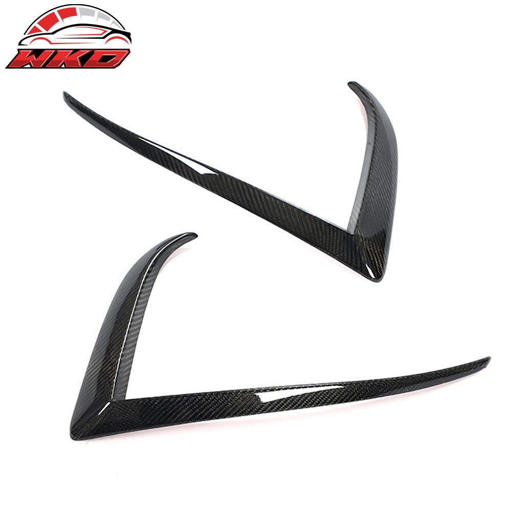 For 21-26 Tesla Model S Revozport Carbon Fiber Front Bumper Canard Splitter 2PCS | Wholesale