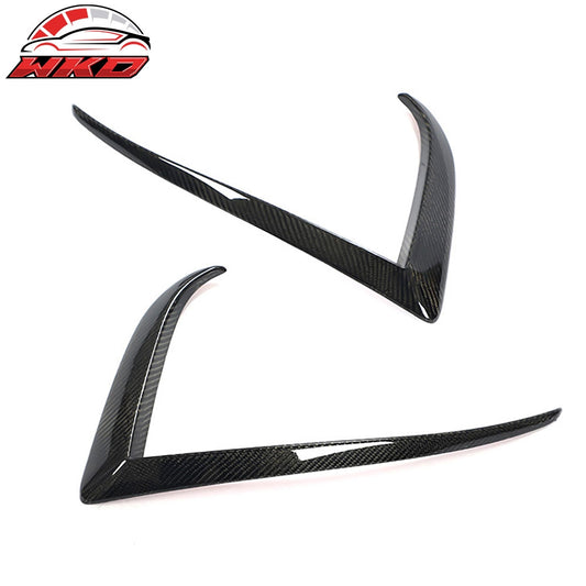 For 21-26 Tesla Model S Revozport Carbon Fiber Front Bumper Canard Splitter 2PCS | Wholesale