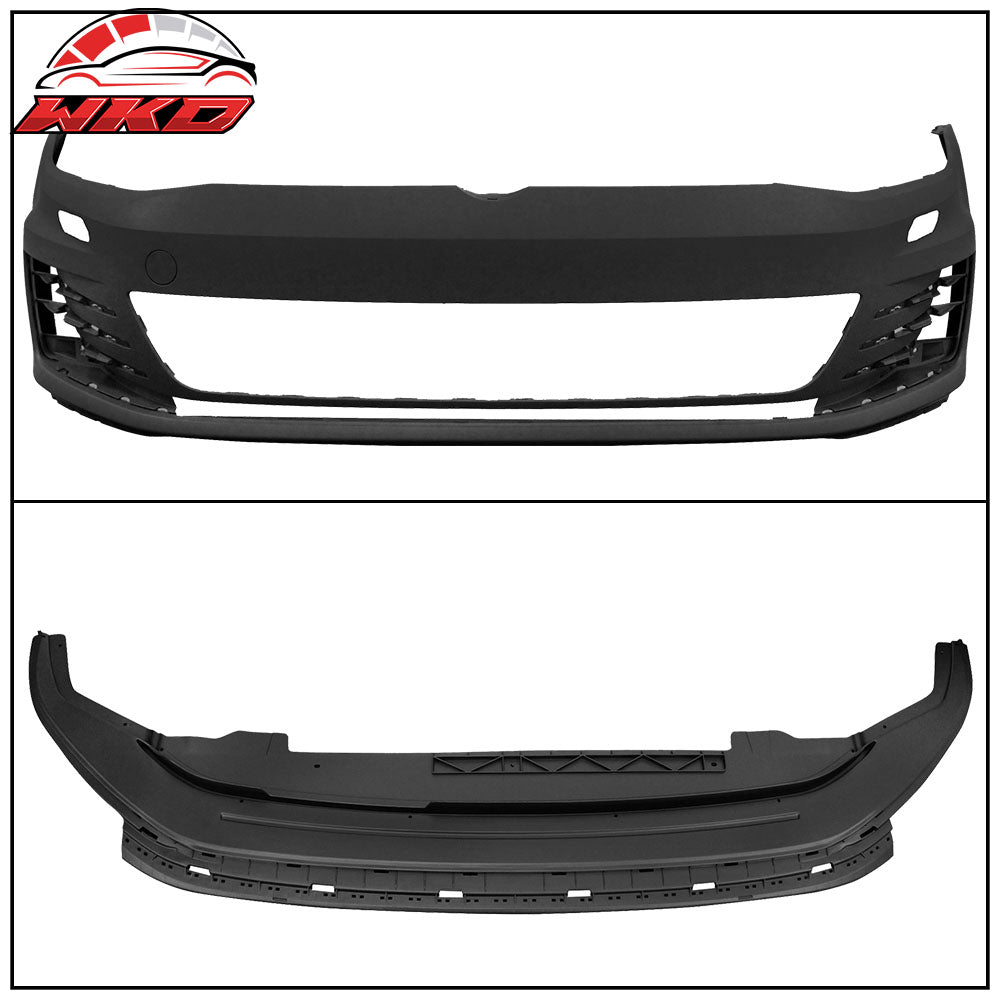 Fits 15-17 Golf 7 MK7 GTI Type Front Bumper Conversion + Grill Logo Badge Base