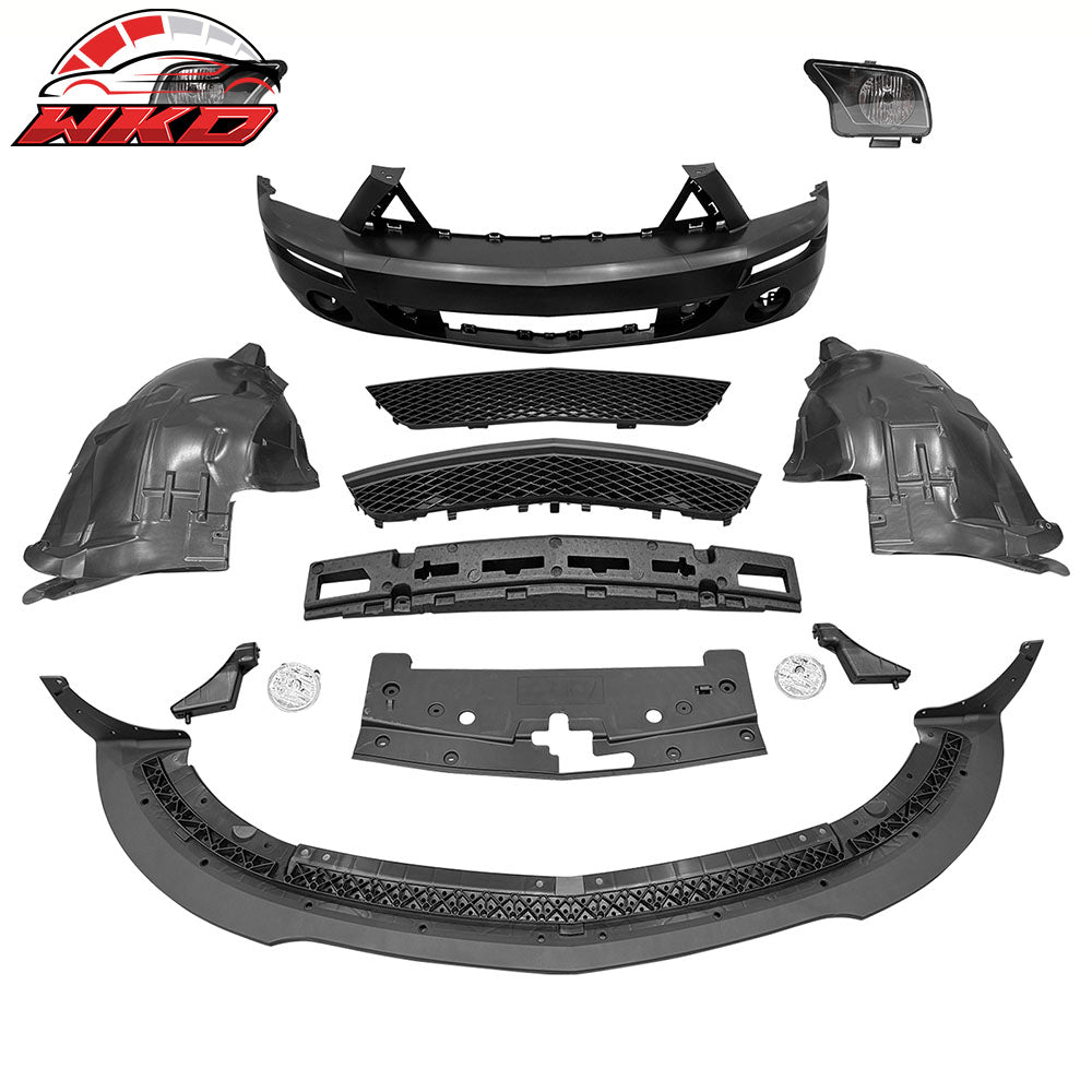 Fits 05-09 Ford Mustang GT V6 Shelby GT500 Front Bumper Conversion W/ Headlights