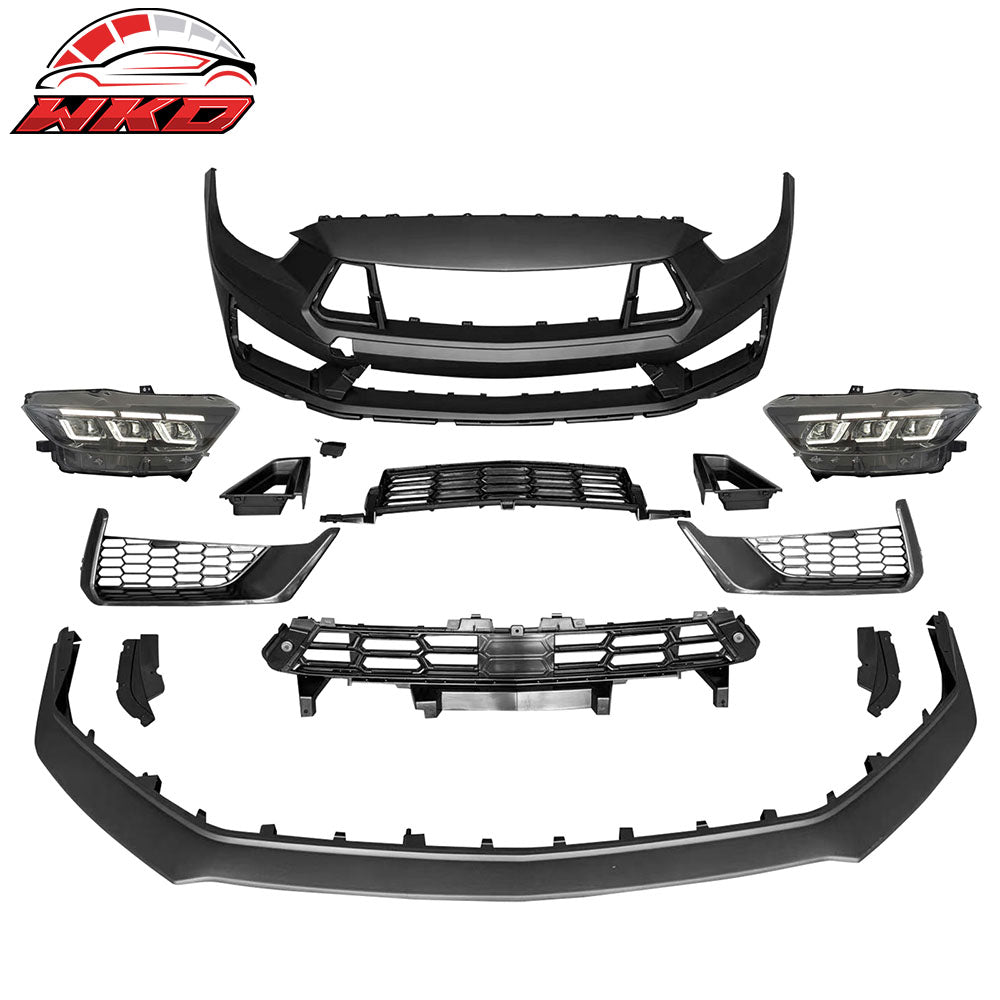 Fits 15-17 Ford Mustang Dark Horse Front Bumper Conversion Switchback Headlight