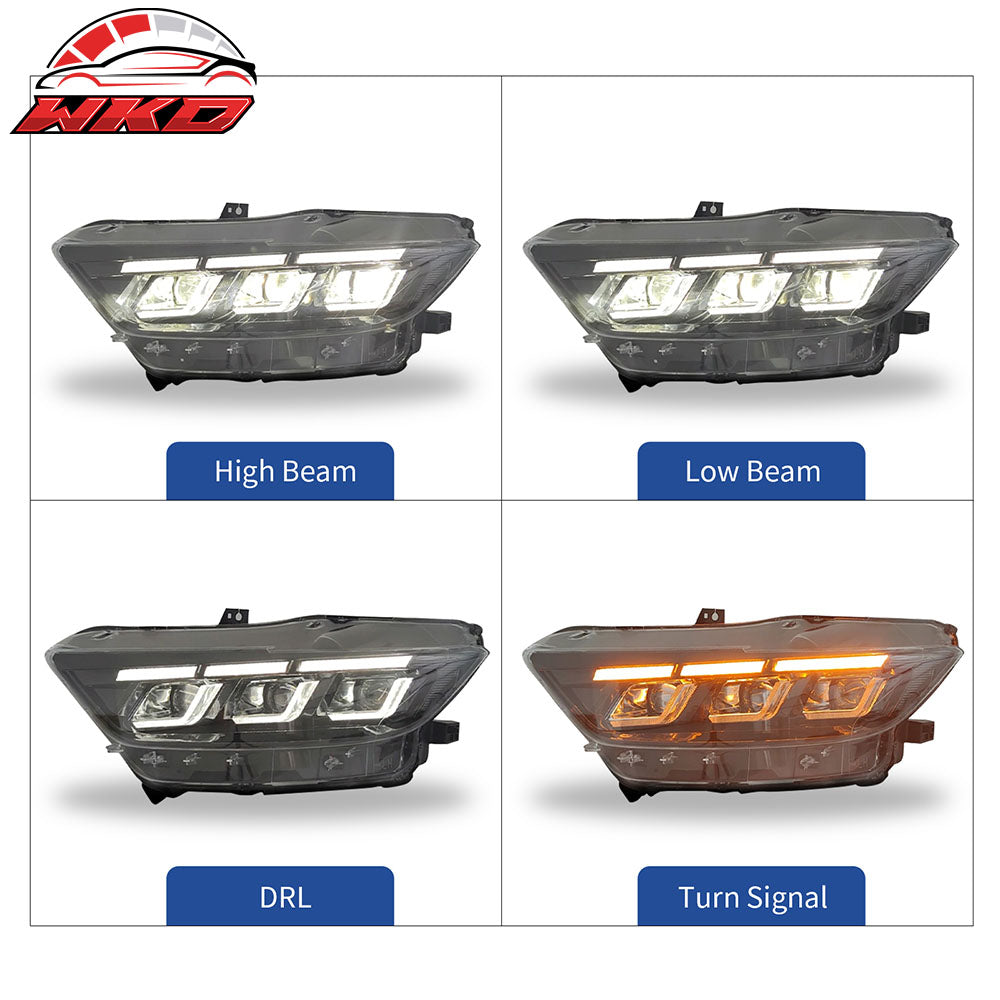 Fits 15-17 Ford Mustang Dark Horse Front Bumper Conversion Switchback Headlight