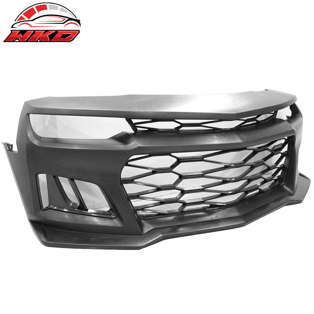 Fits 14-15 Camaro 5TH to 6TH Gen ZL1 PP Front Bumper Cover Conversion + Canards