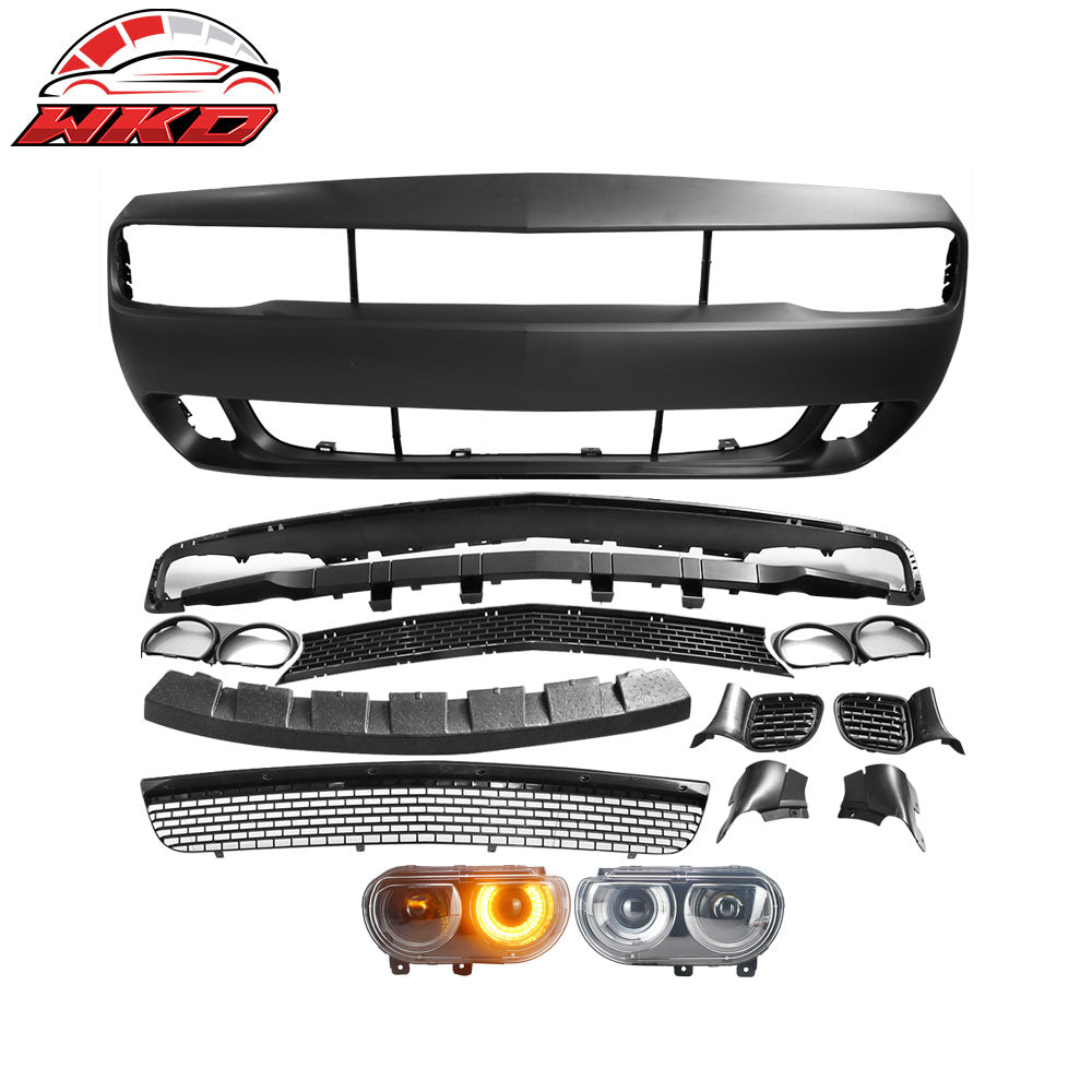 08-14 Dodge Challenger Front Bumper Cover Conversion w/ Headlights - PP | Wholesale