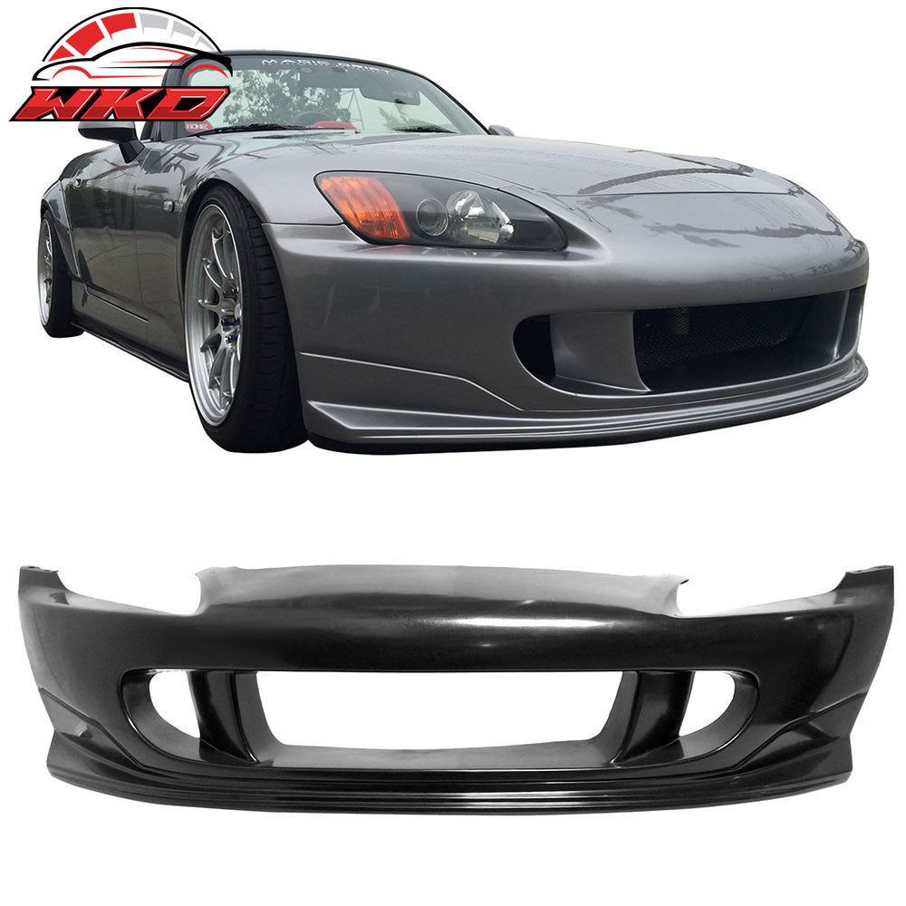 Fits 00-09 Honda S2000 R1 Style Front Bumper Cover Conversion Unpainted Black PU