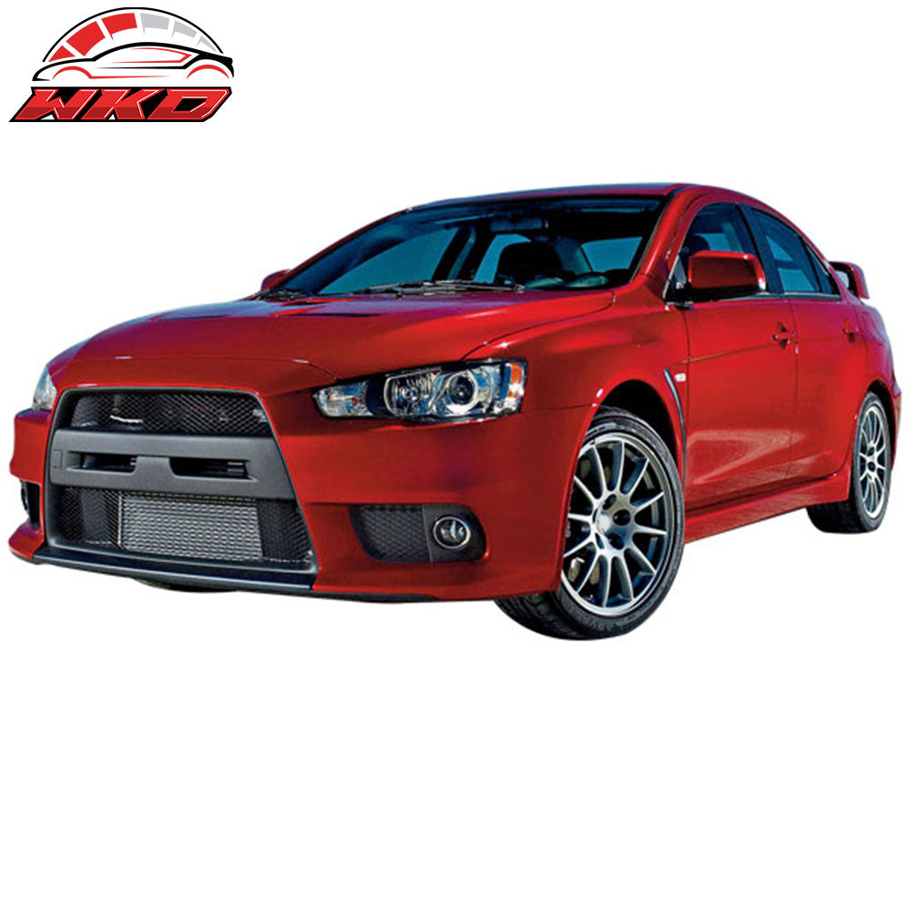 Fits 08-15 Mitsubishi Lancer EVO Style Front Bumper Cover Conversion Fog Lights