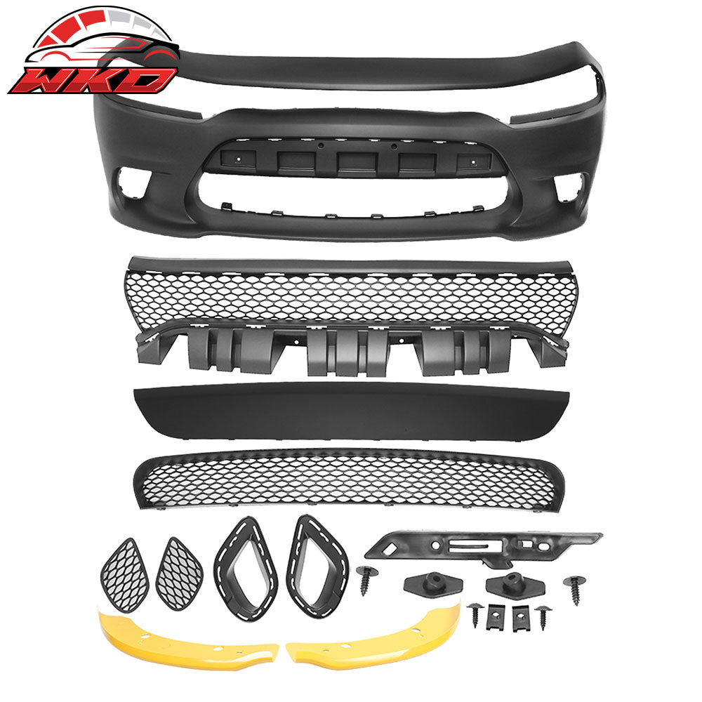 Fits 15-23 Dodge Charger SRT Hellcat Conversion Front Bumper Cover Replacement