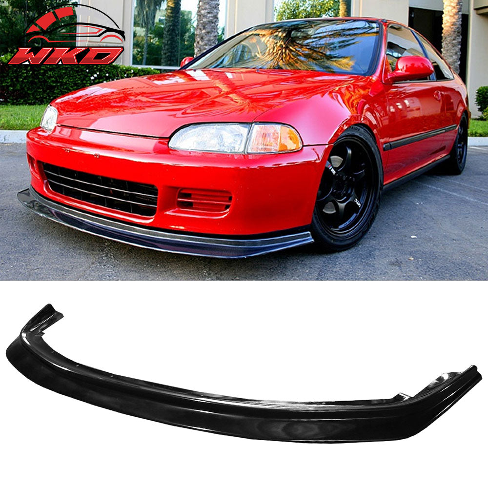 Fits 92-95 Honda Civic Whitecrow Style Front Bumper Cover Conversion W/ Lip PU
