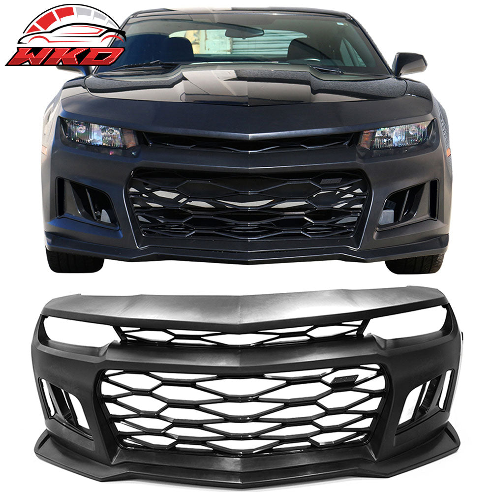Fits 10-13 Chevy Camaro ZL1 Style PP Front Bumper Cover Conversion + Harnesses