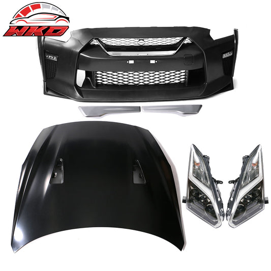 09-24 Nissan R35 GTR GT-R Front Bumper Cover & Front Hood & 2PCS Headlights | Wholesale