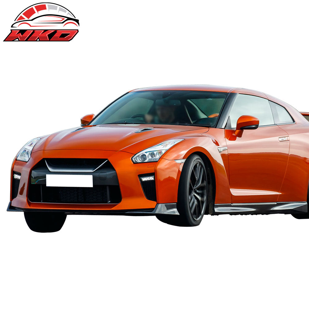 Fits 09-24 Nissan R35 GTR GT-R Front Bumper Cover & Front Hood & 2PCS Headlights
