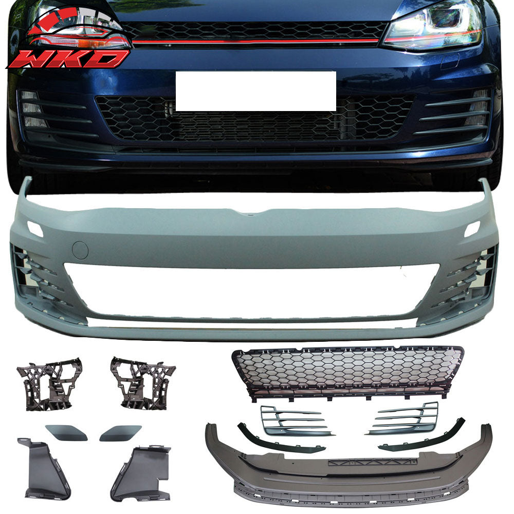 Fits 15-17 VW Volkswagen Golf 7 MK7 GTI Style Front Bumper Cover Grille No PDC
