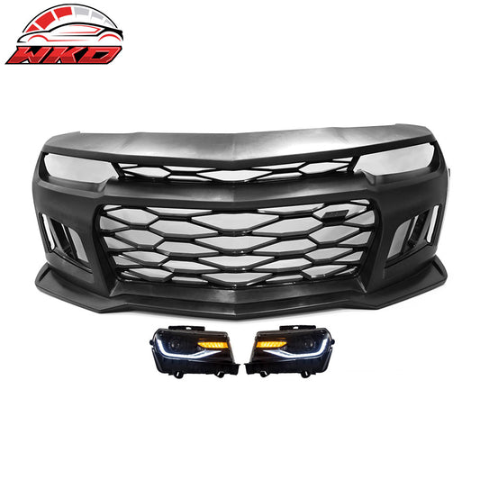 14-15 Chevy Camaro ZL1 Style Front Bumper Cover w/ 6th Gen Style Headlights | Wholesale