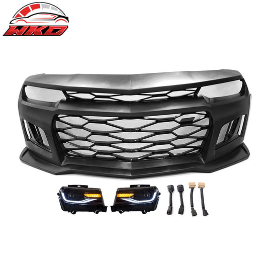 10-13 Chevy Camaro ZL1 Style Front Bumper Cover w/ 6th Gen Style Headlights | Wholesale